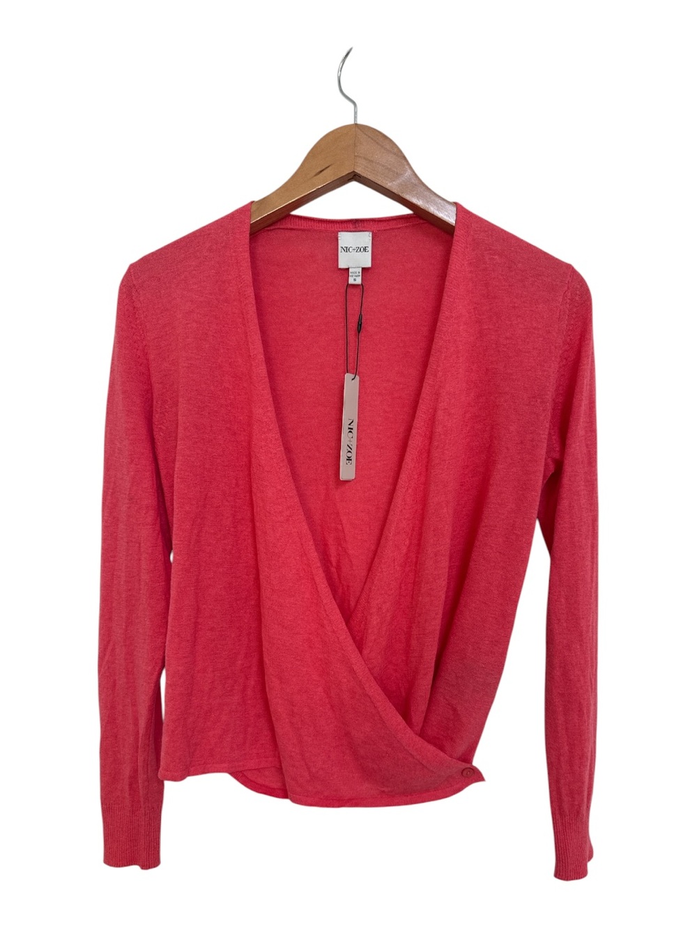 NWT NIC+ZOE Coral All Year Lightweight Sweater New with tags